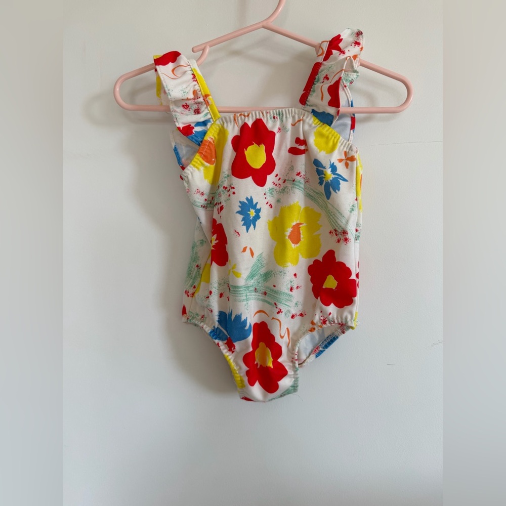 Vibrant Floral Kids One Piece Swimsuit